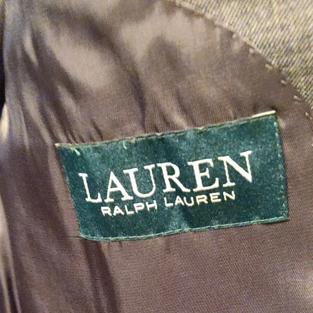 Lauren Ralph Lauren 100% Wool Charcoal Grey Suit Jacket SIZE 42 L